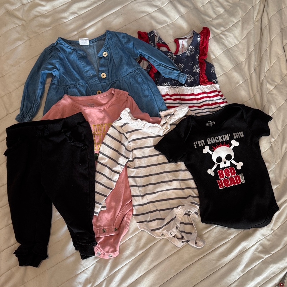 Carter's Baby Clothing Bundle - Blue, Pink, Black, Red